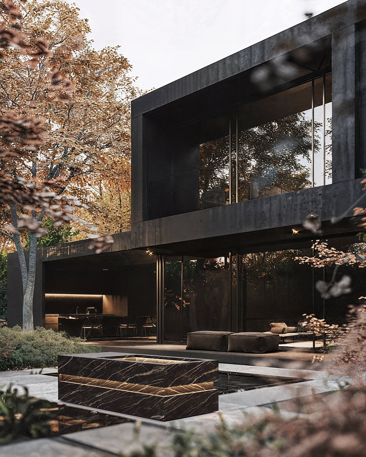 Custom luxury cold plunge in black. 