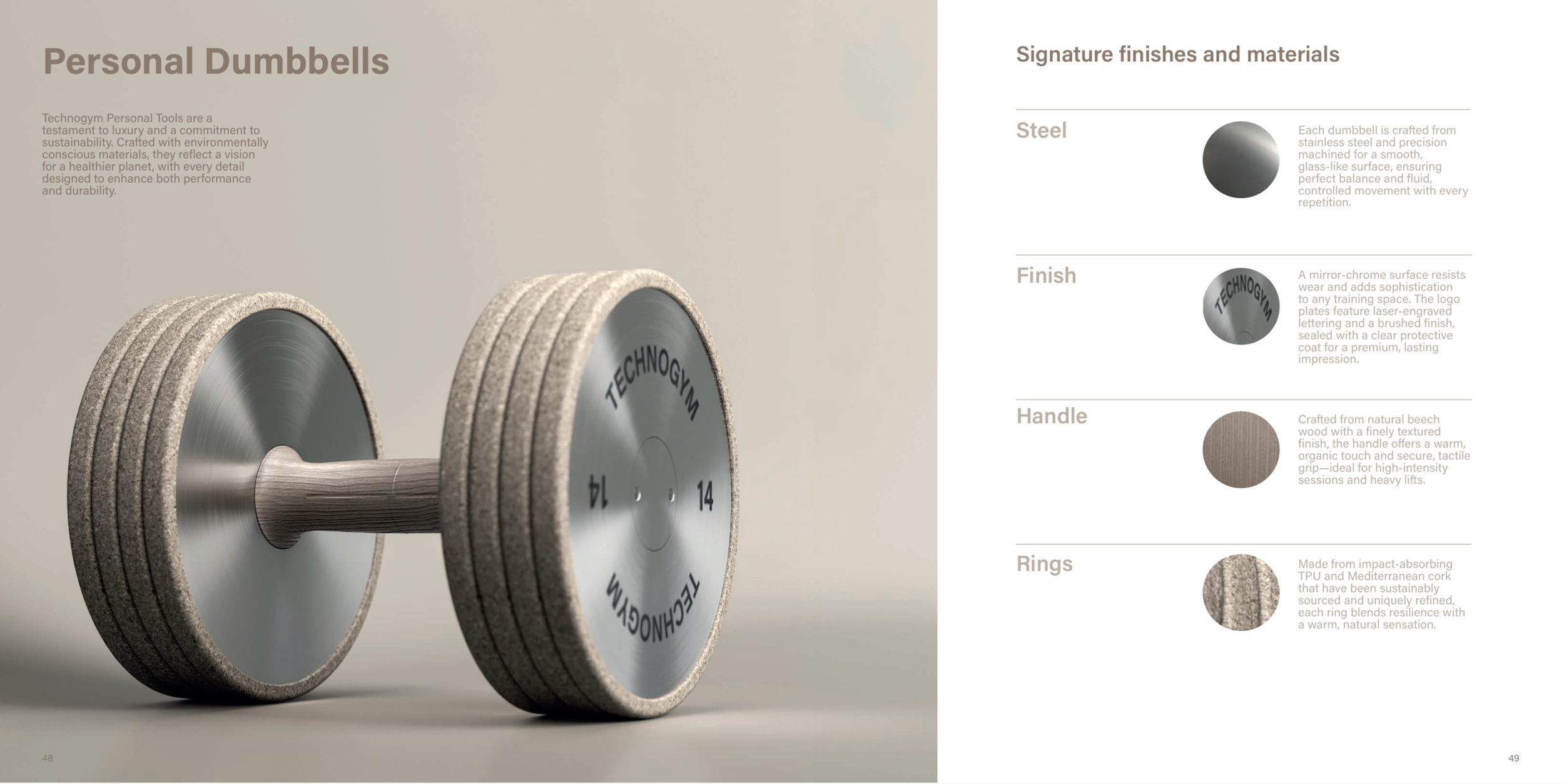close-up of the technogym sandstone luxury dumbbell.png