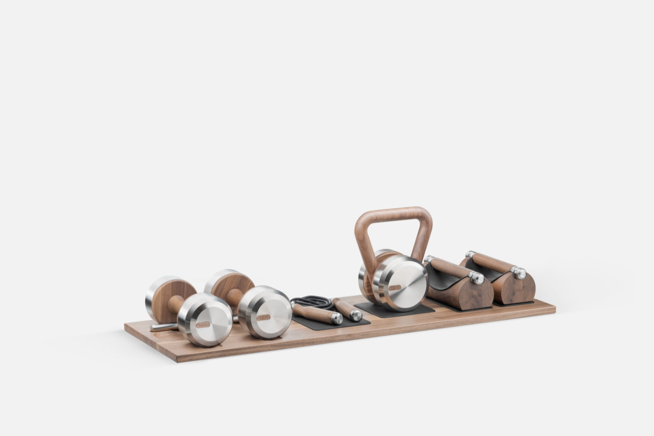 PENT Fitness Equipment | DEHA Small Luxury Set of Fitness Equipment on a Wooden Stand