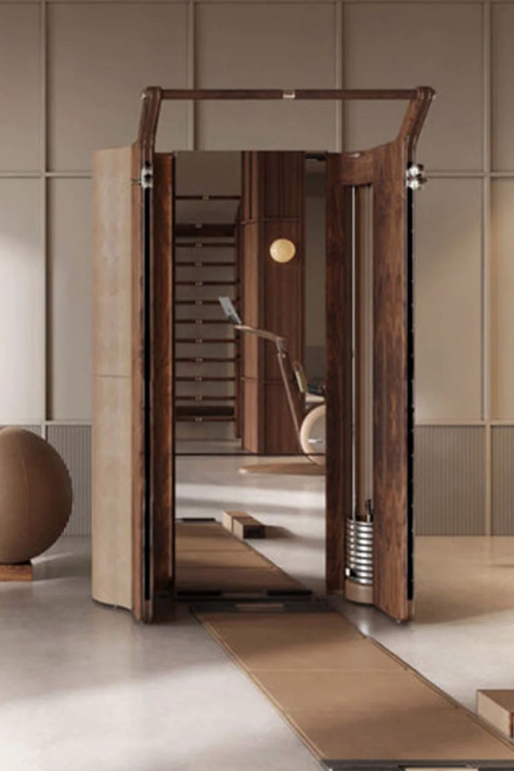 PENT Roma Functional Trainer with closed cabinet in luxury home gym.