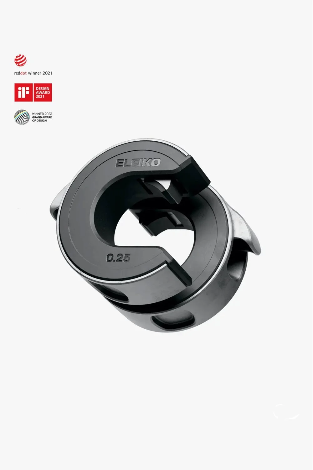 Product shot of the award winning Eleiko Oppen Barbell  collars