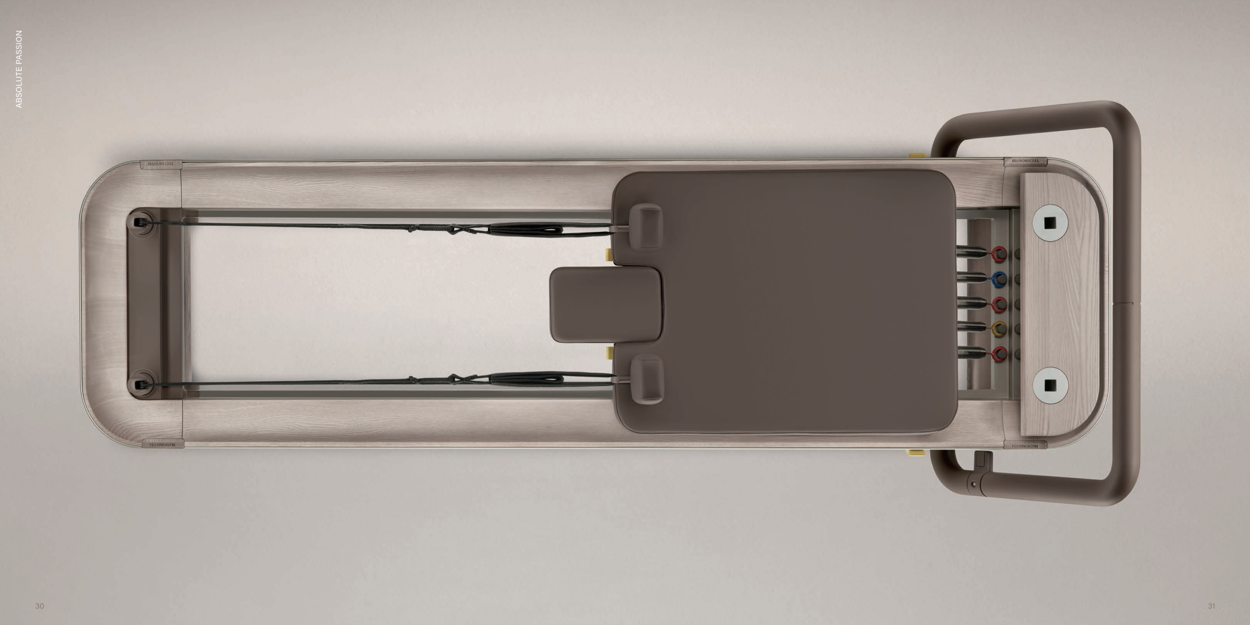 overhead view of technogym luxury sandstone reformer.png