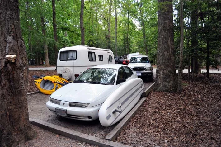 All the trees make our trailer look less white trashy.