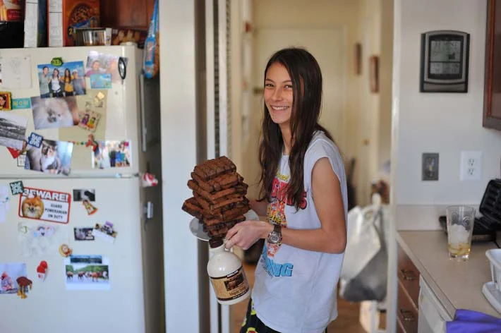 Leftover waffle tower.