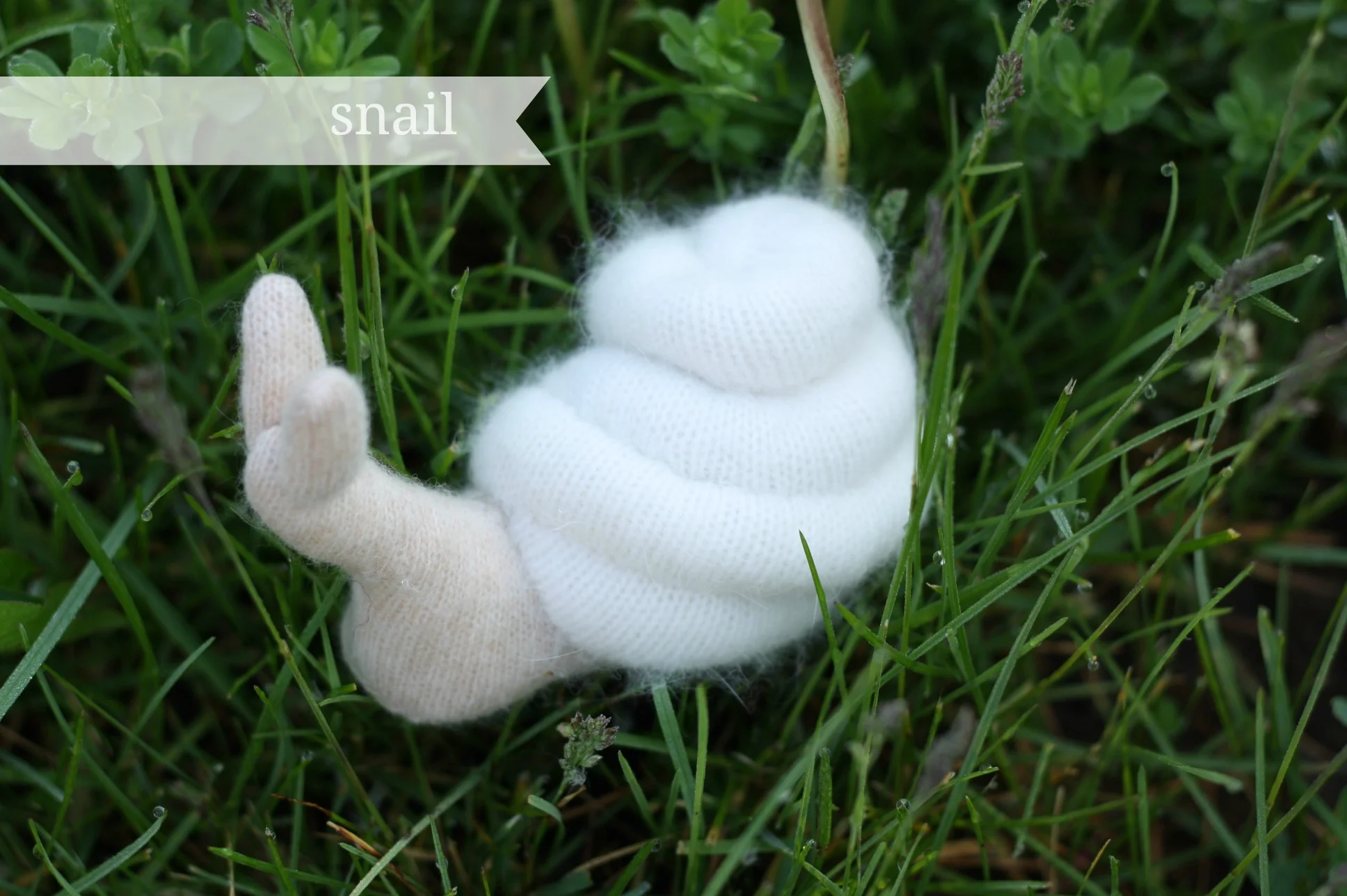 handmade wool snail by fig and me