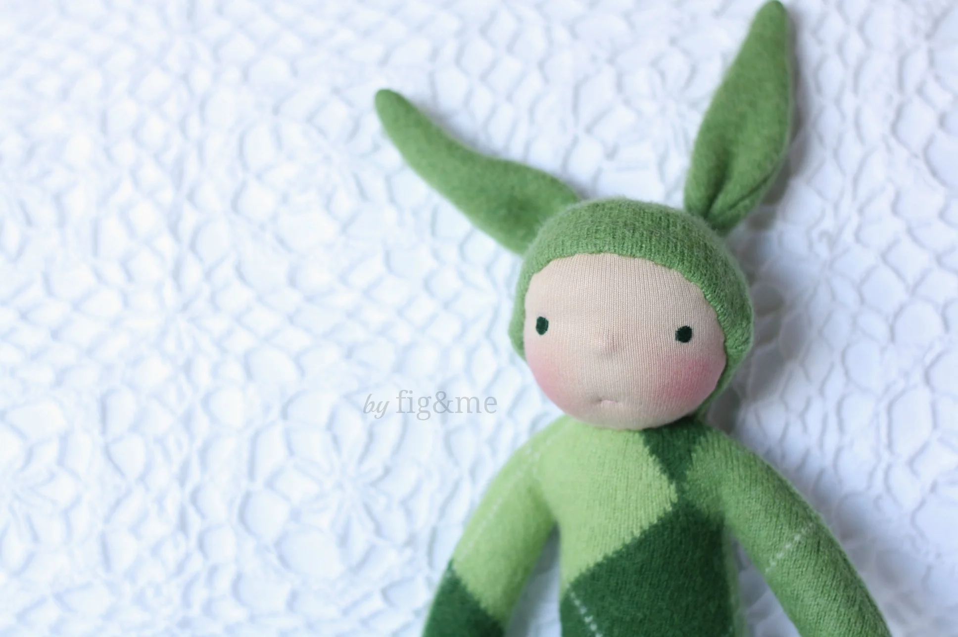 Little and soft bunny doll by Fig and Me.