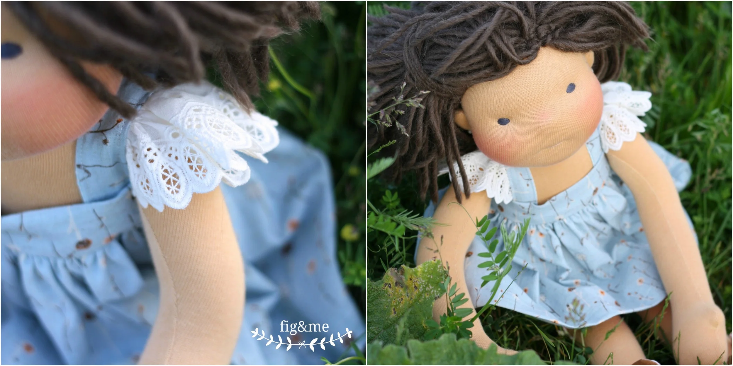 Blue linen pinafore, by Fig and Me.
