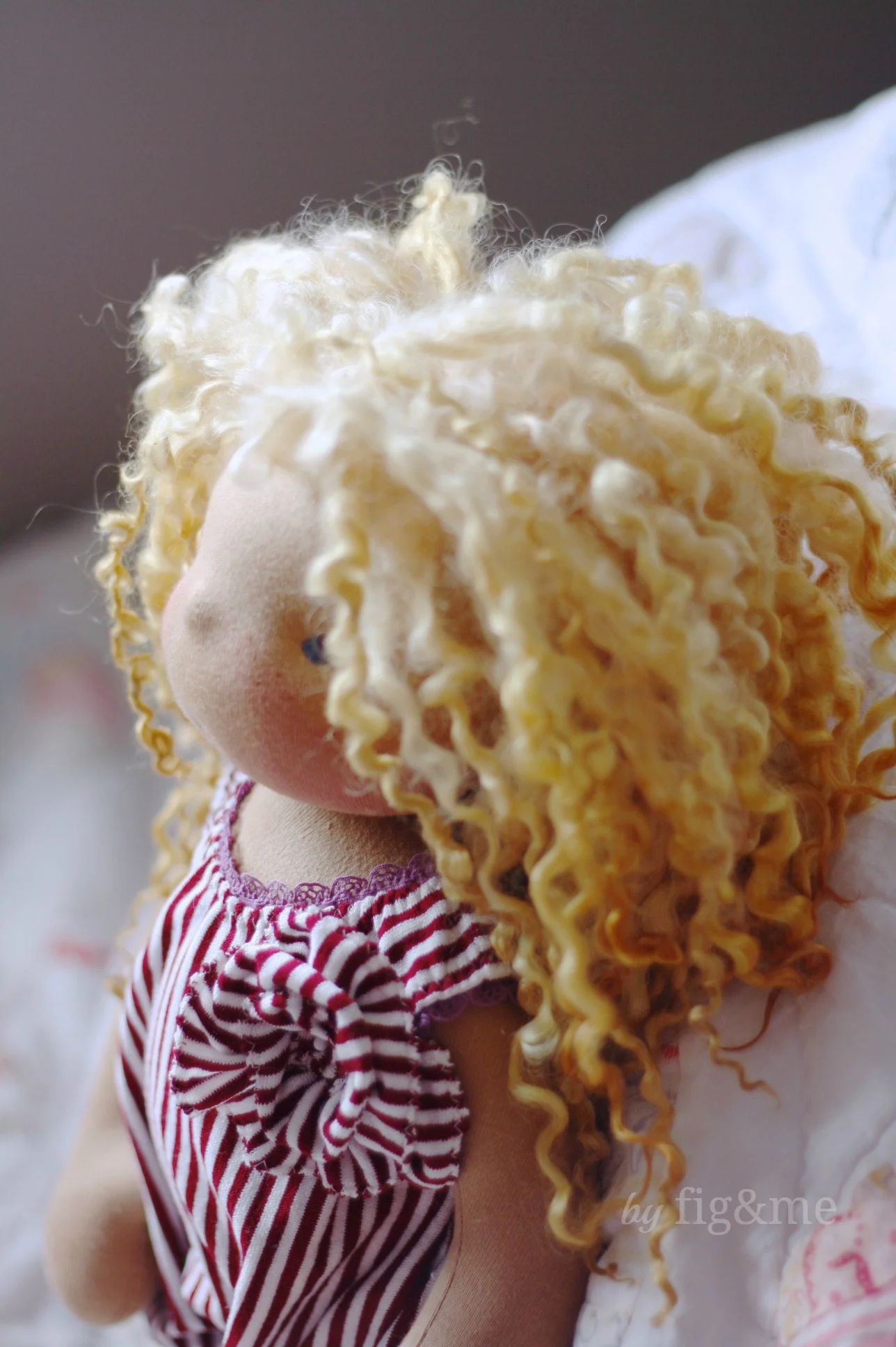 Hand-dyed wool locks, by Fig and me.