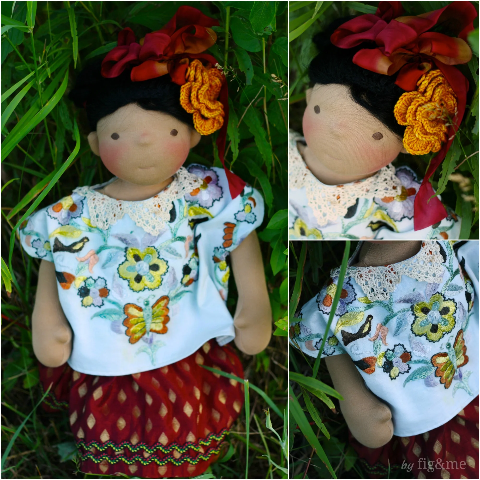 Little Frida in her huipil and rabona, by Fig and Me.