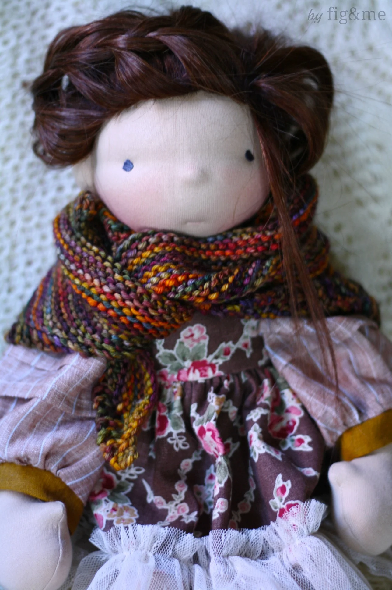 Tina, a handmade natural doll by Fig & me.