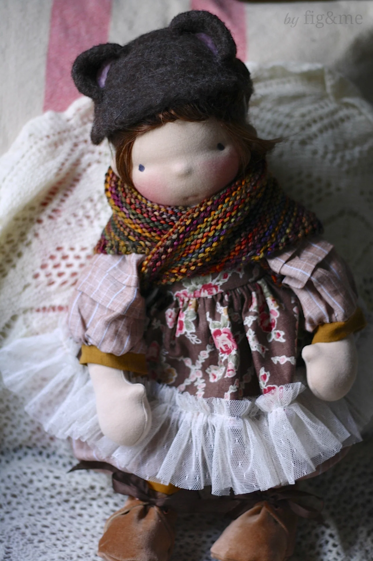 Tina, a handmade natural doll by Fig and me.