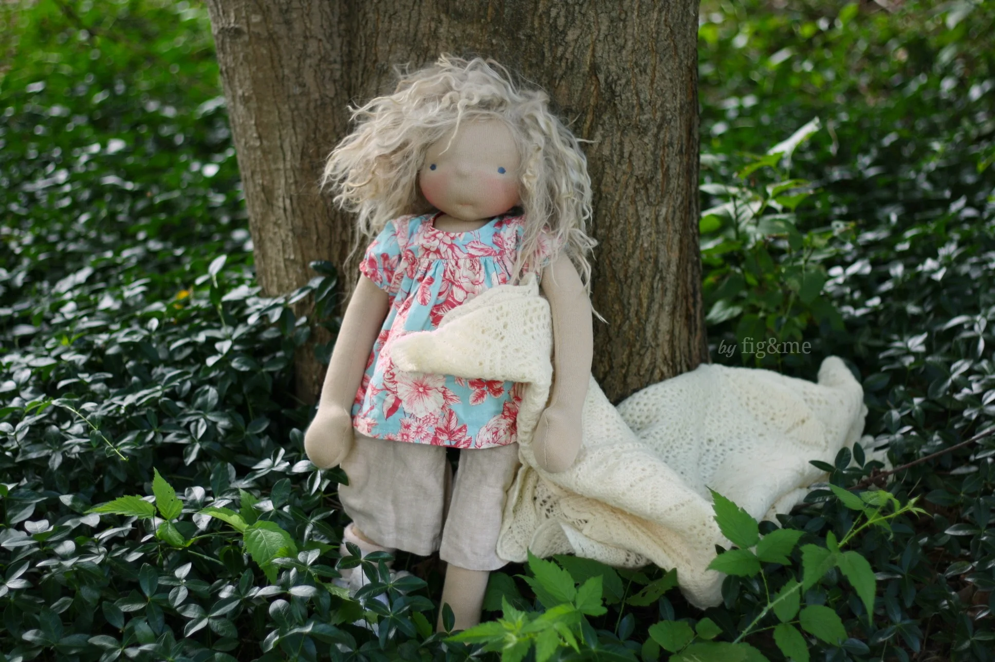 Amelie, a natural handmade doll by Fig&me.