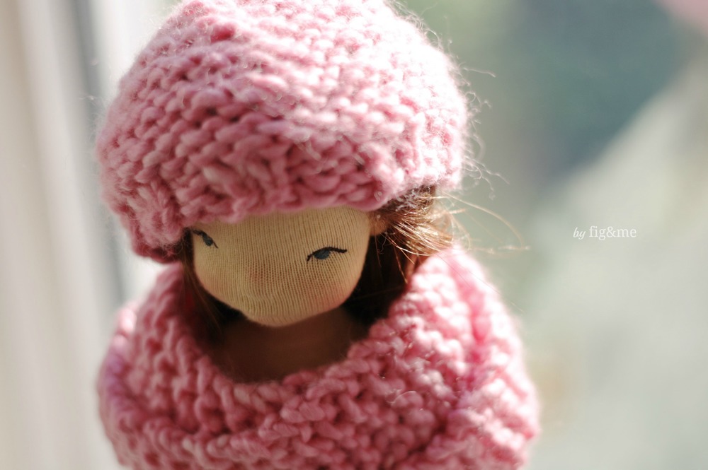 Pink handknits for Raven, by Fig&me