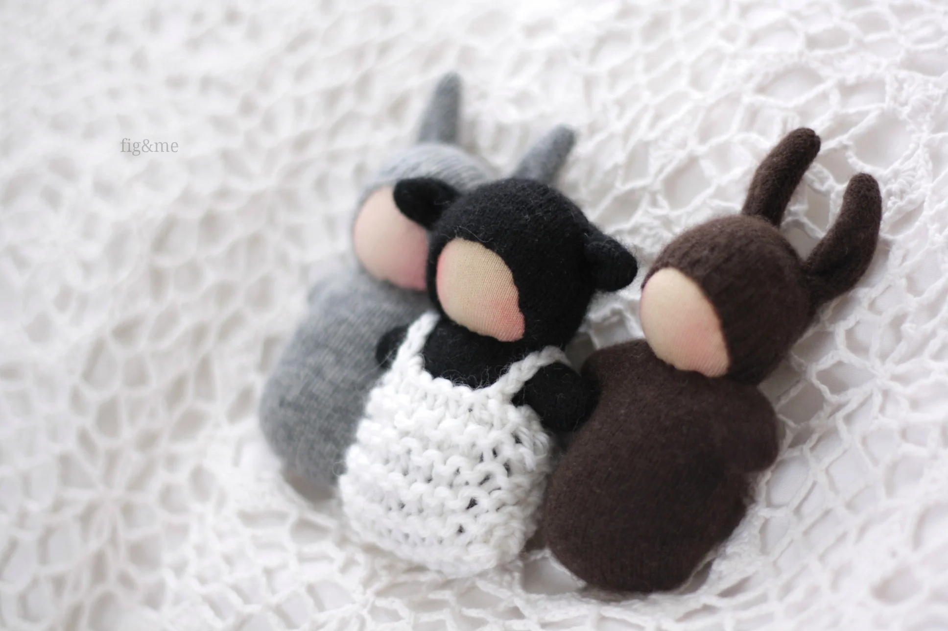 Three little dolls, by Fig&amp;me
