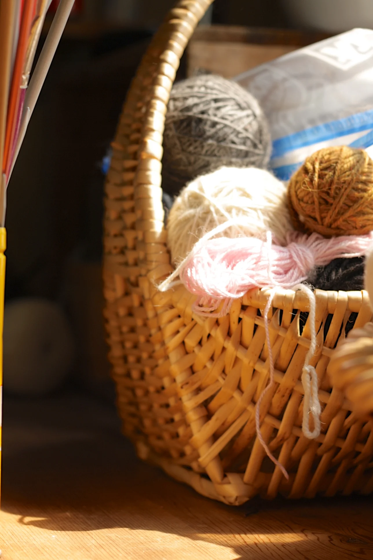 A basket of wool, by Fig and Me. 