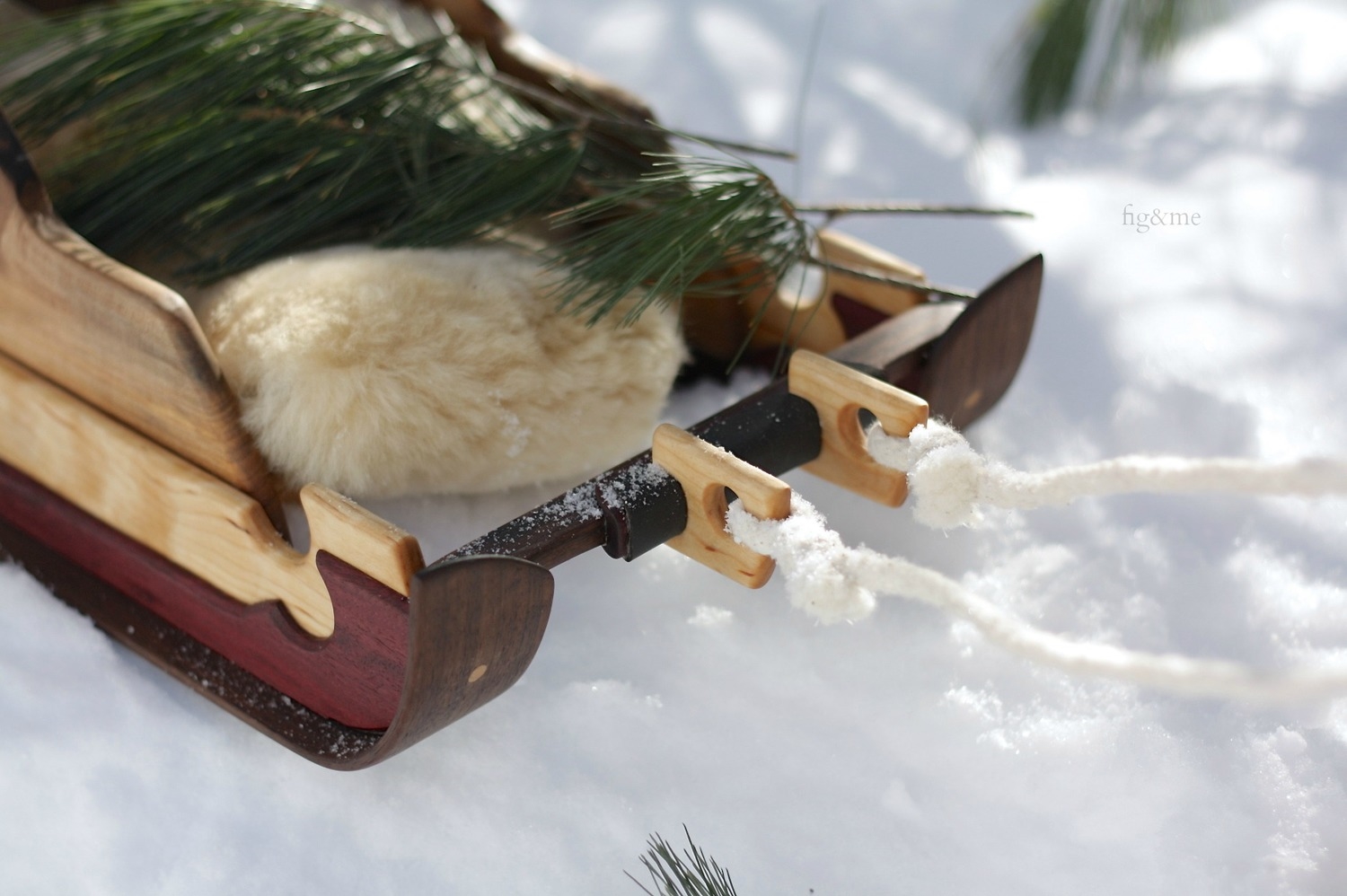Wooden sleigh by fig and me