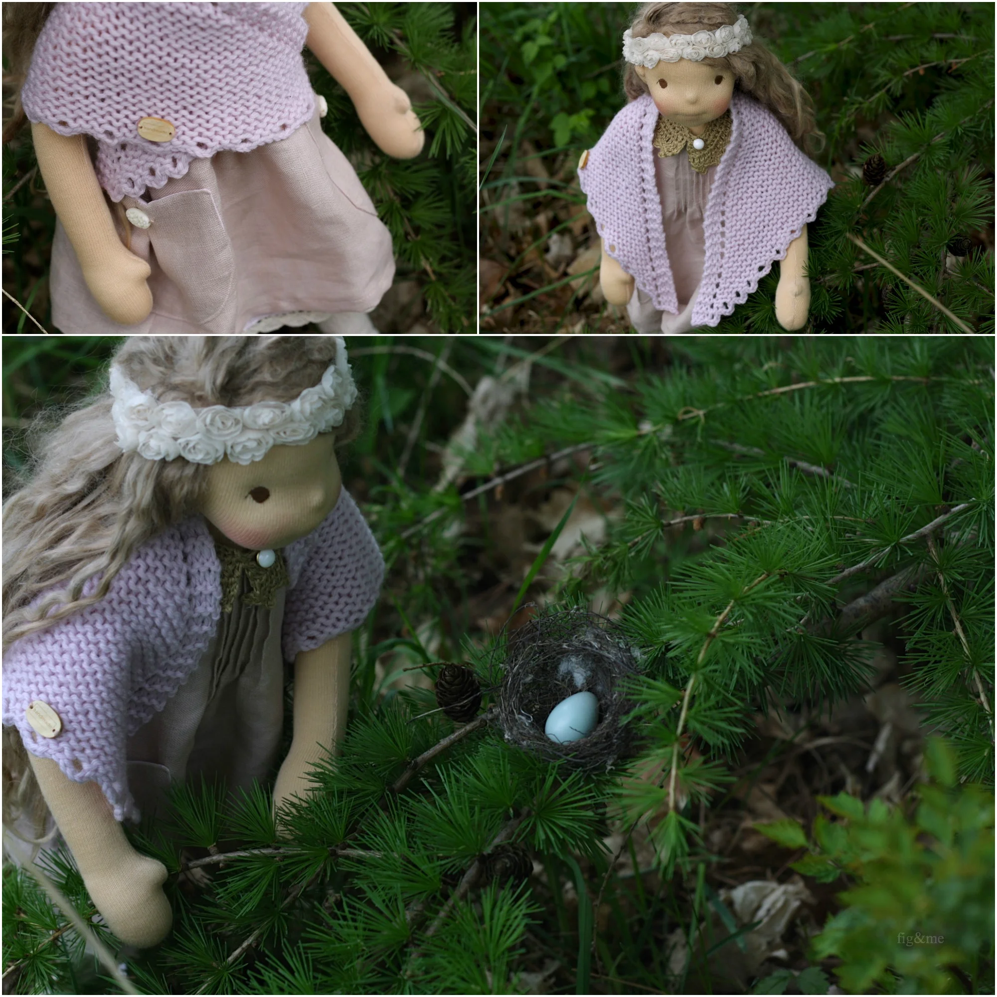 Pomona wears her shawl and finds a robin's egg (via Fig and me)