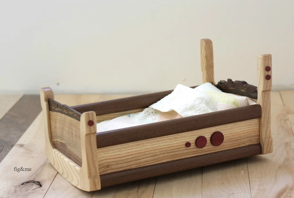 Wooden doll cradle by Fig and me