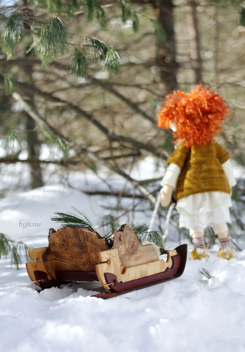 Wooden sleigh by Fig and me
