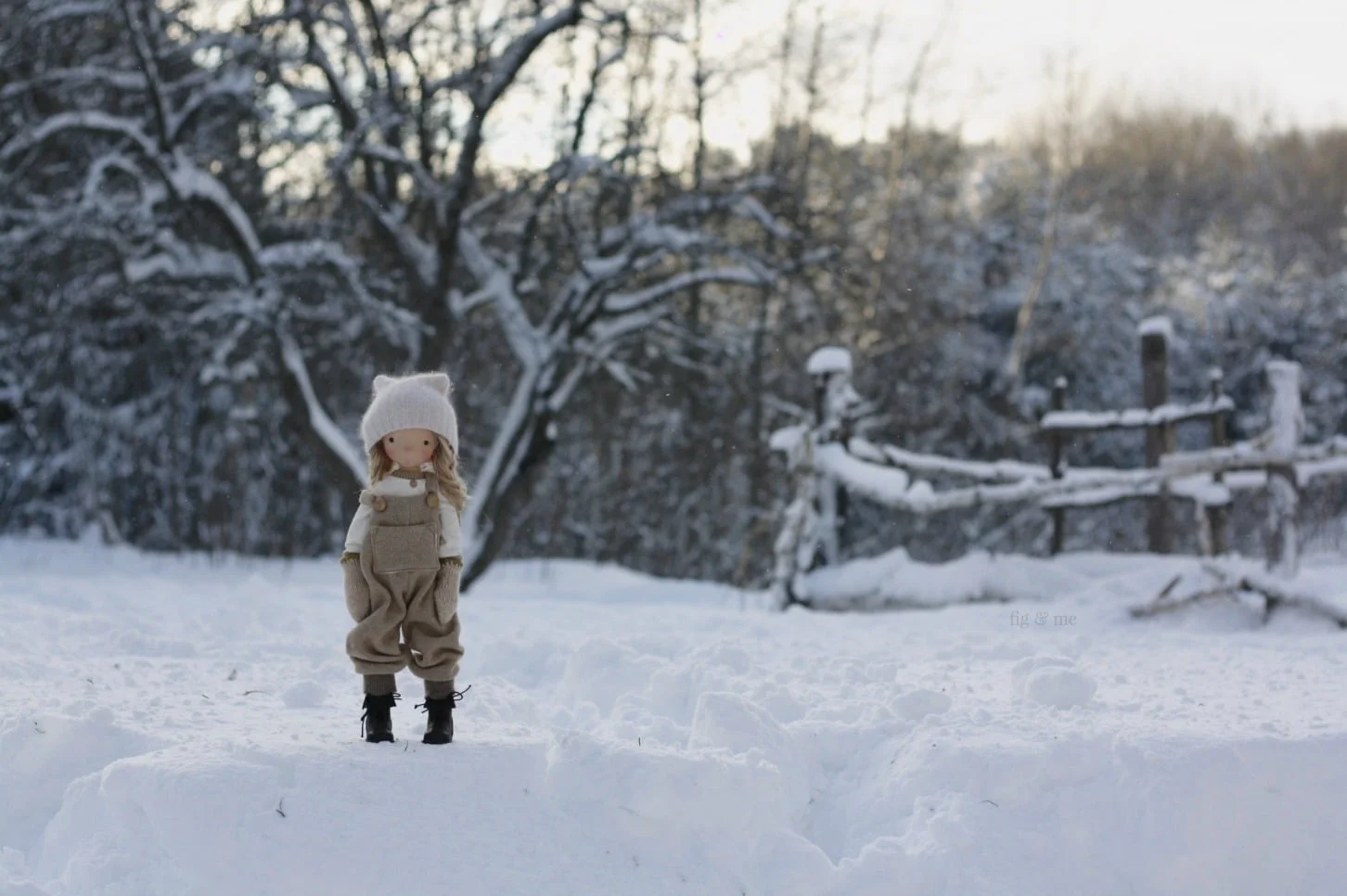 A snowy day and new overalls.