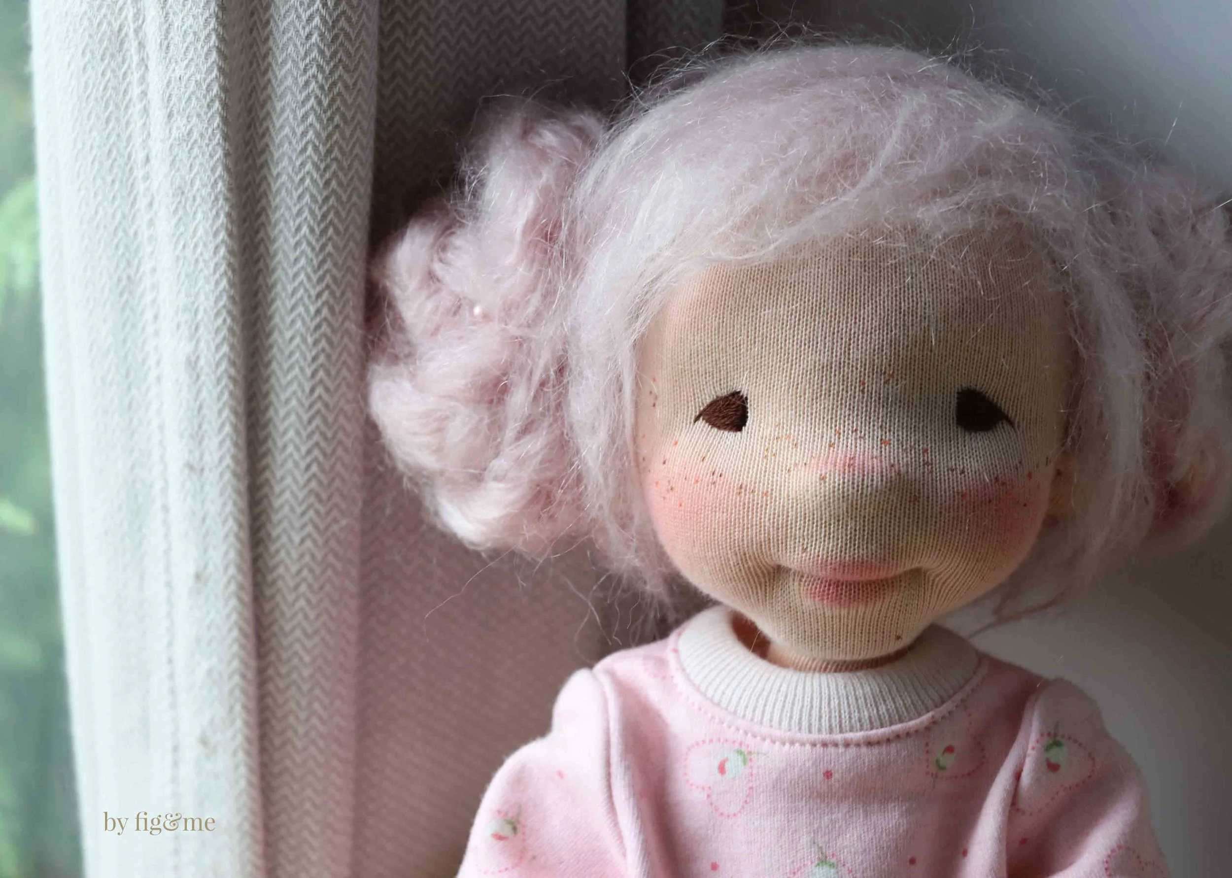 Posie Mae a natural fiber art doll ready to play — fig & me
