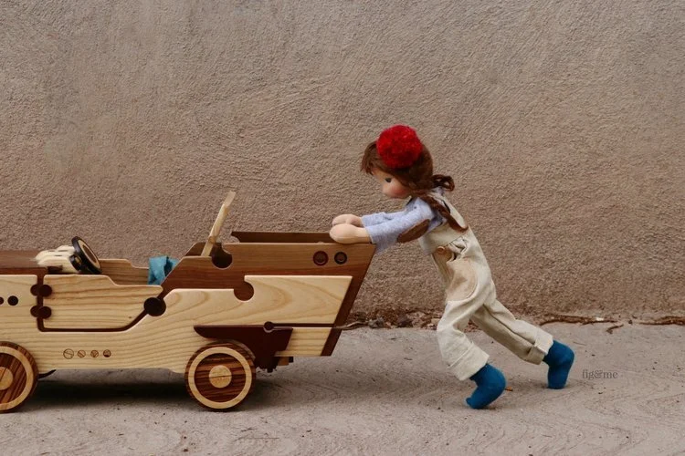 Millicent, articulated fiber art doll by fig and me