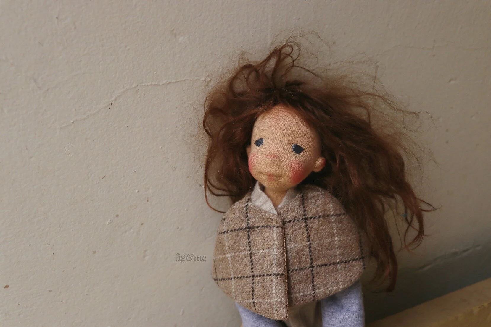 Millicent, natural fiber art doll by fig and me