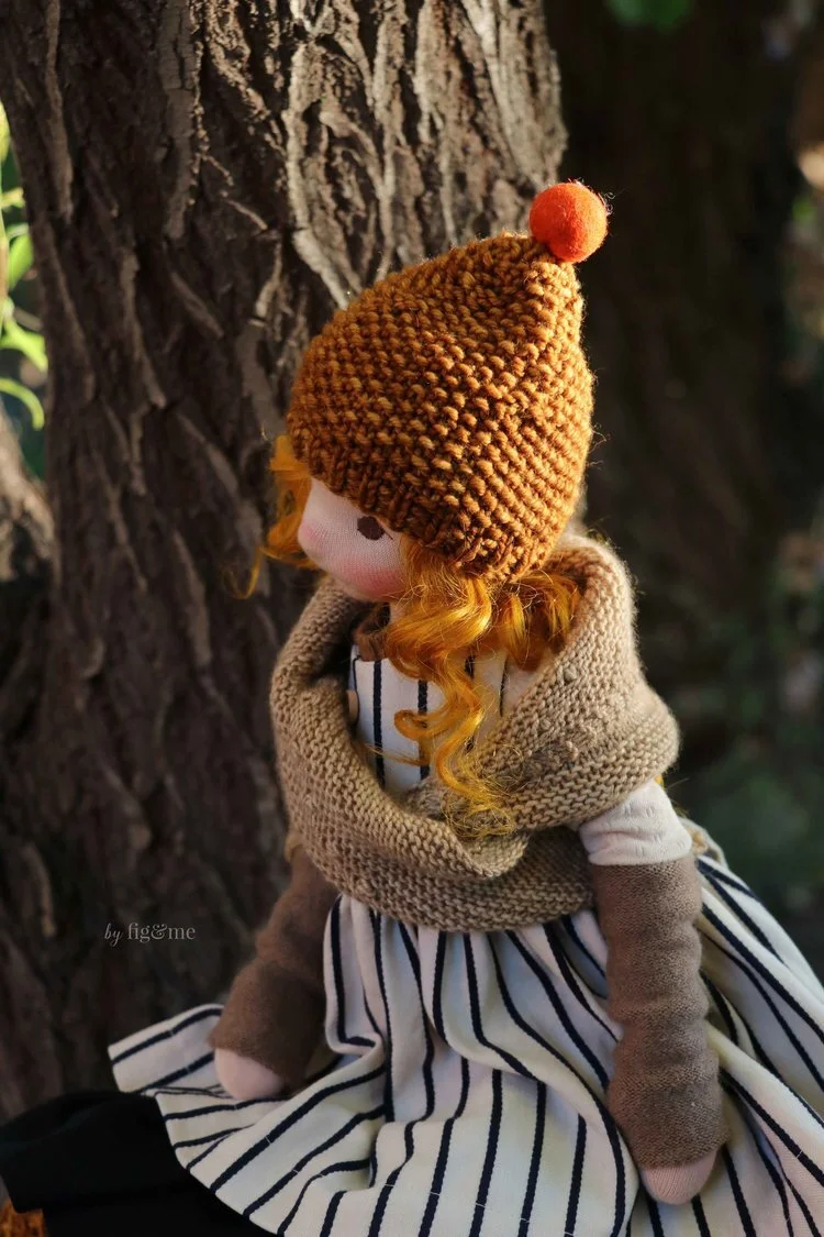 Rye, an 18" Petite Fig art doll by Fig and Me.
