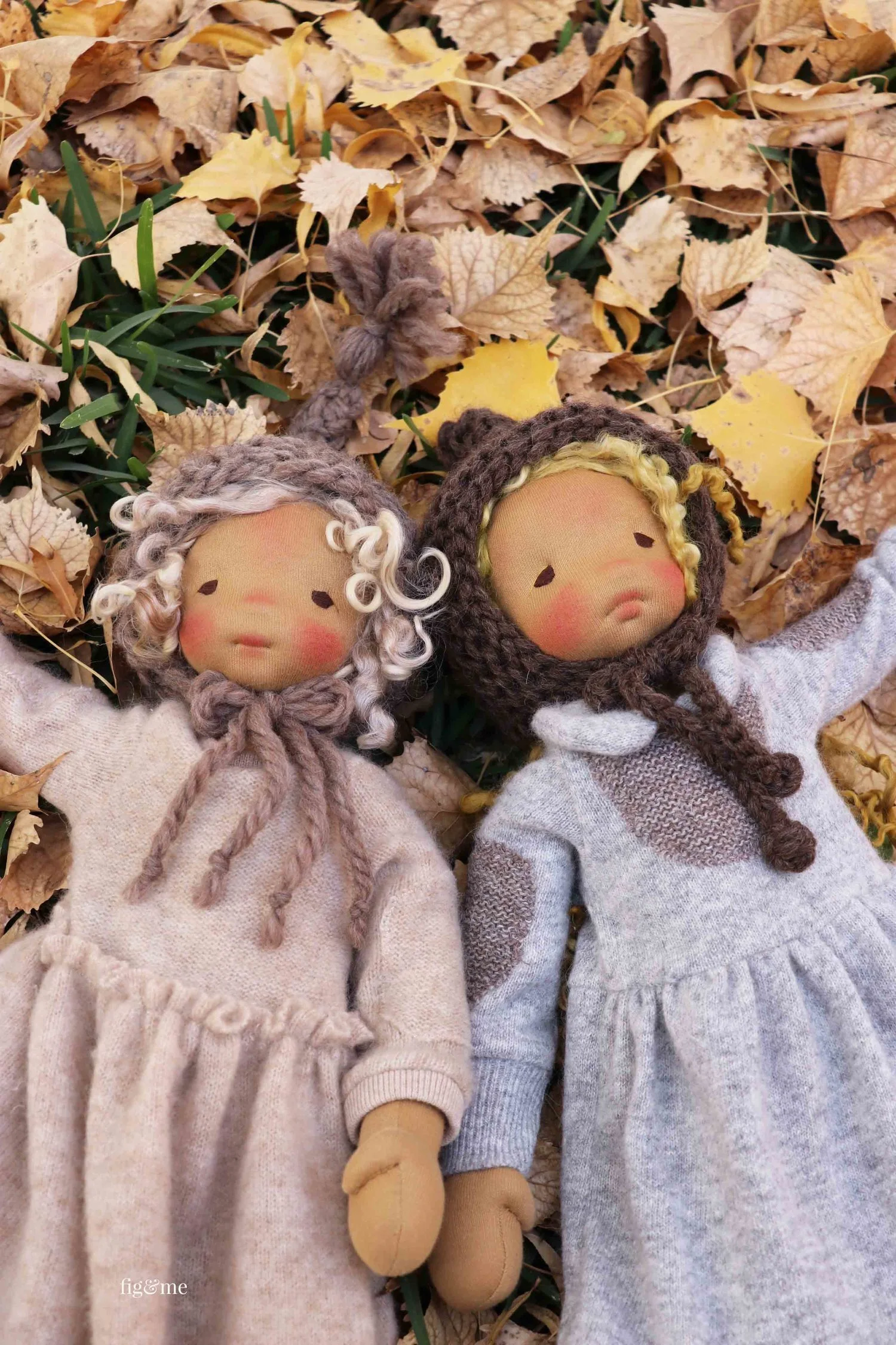 Winter and Mori, 18" Petite Figs by Fig and Me