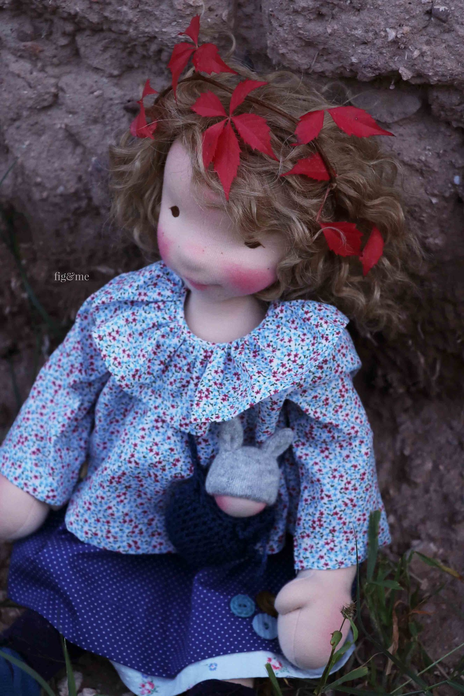 Thora and her baby, a Figlette art doll by Fig and Me