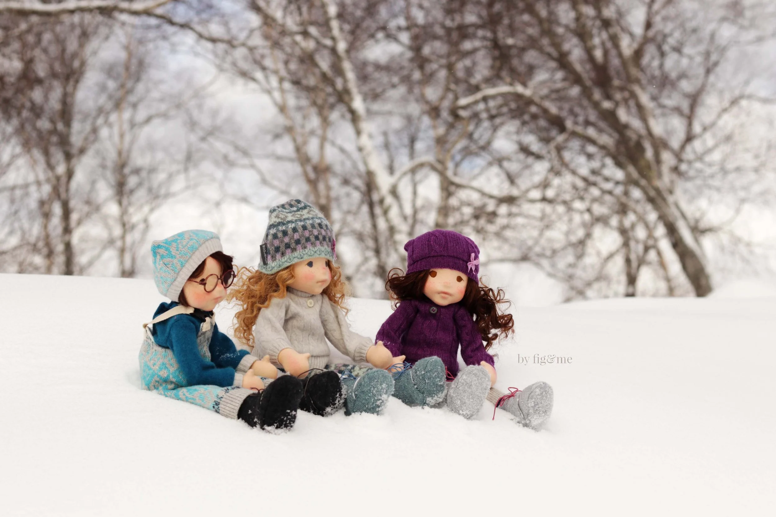 Children of the Snow | Three Custom Fiber Art Dolls 