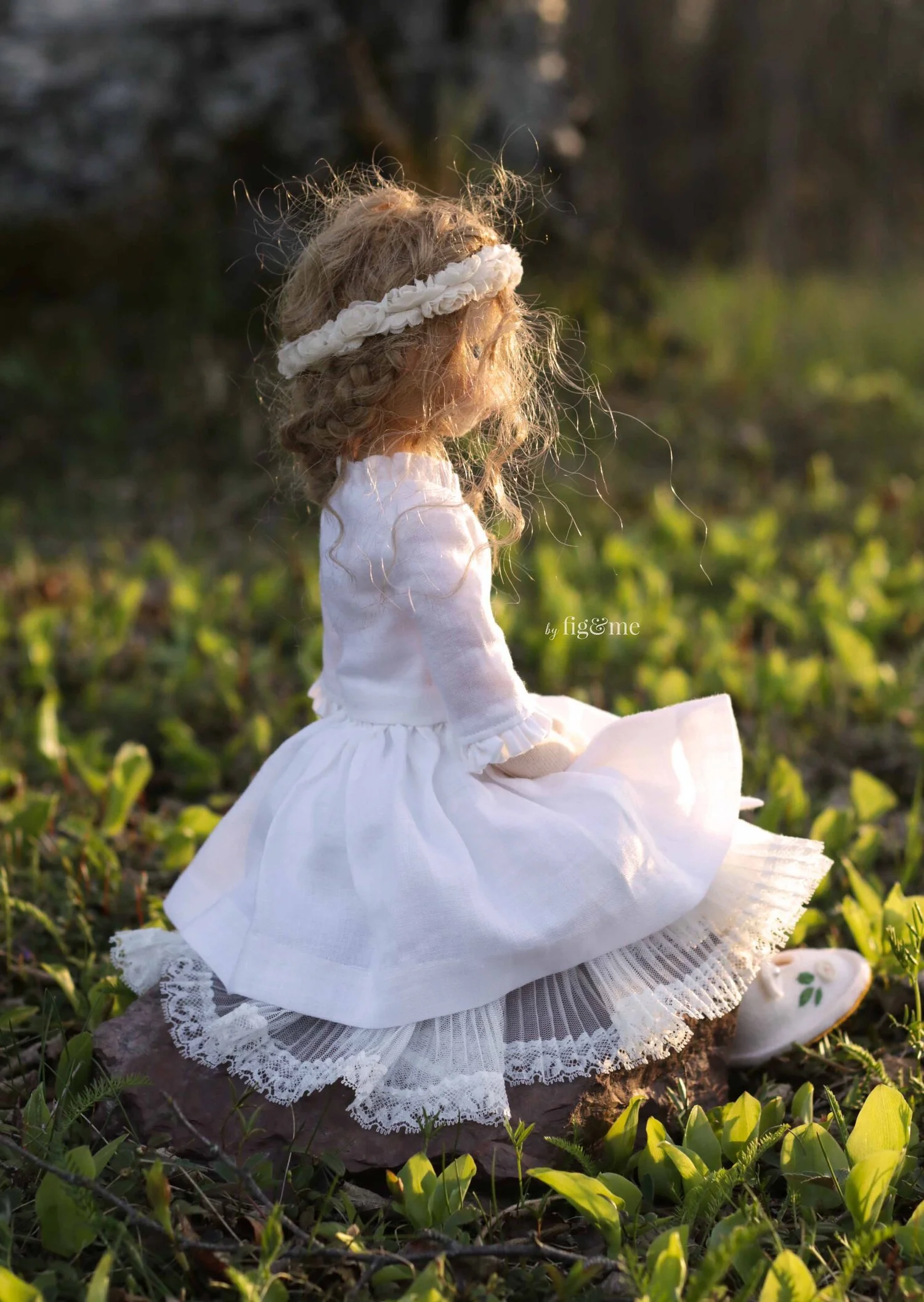 Serena, natural fiber art doll by fig and me