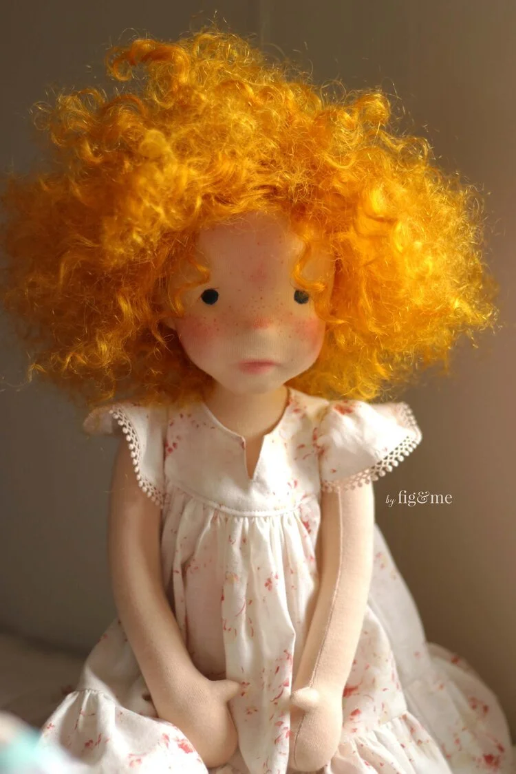 Natural fiber art doll Heidi