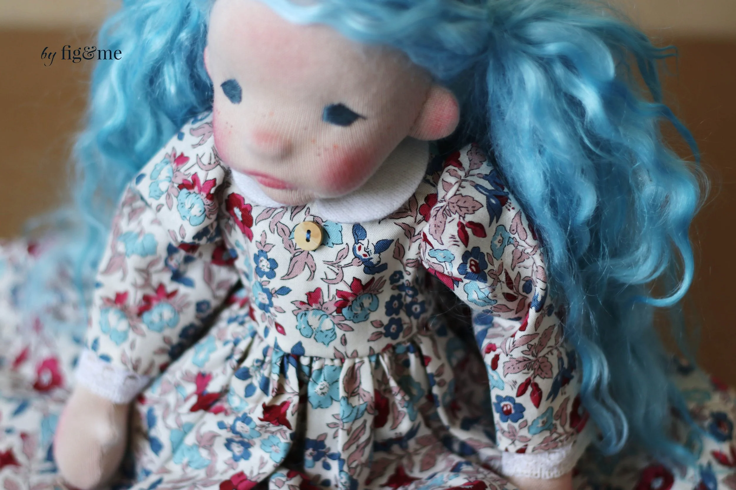 Natural Fiber Art Doll Indigo