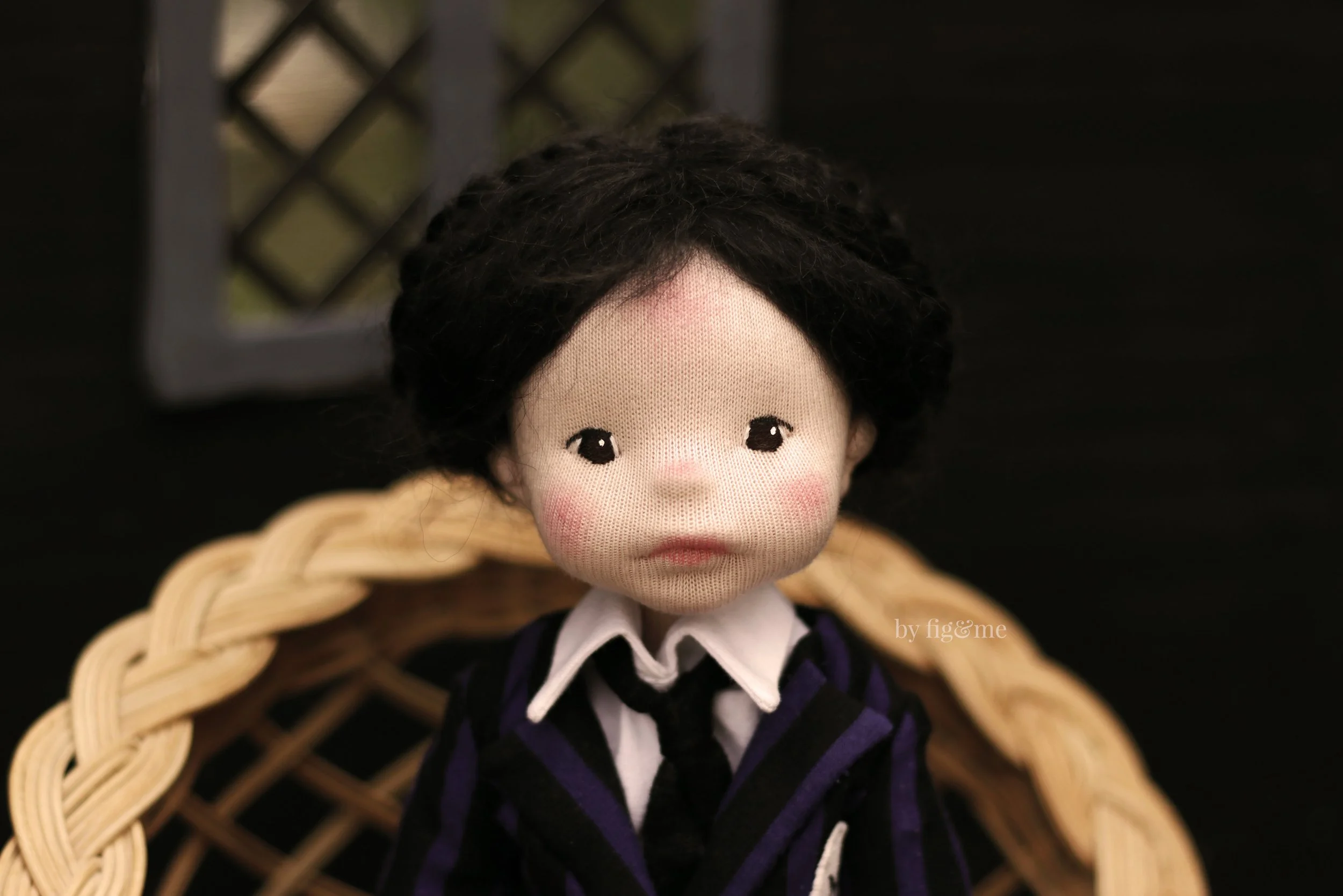 Little Wednesday Addams | Art Doll by Fig and Me