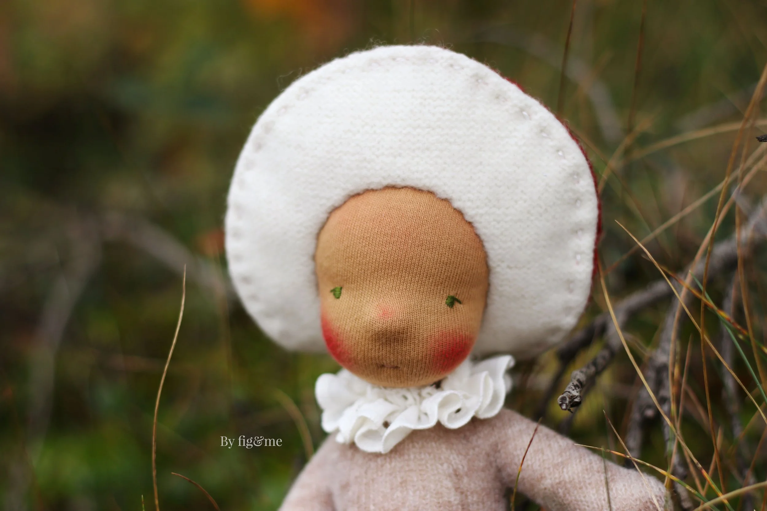 Liisa, a Wee Baby Mushroom Art Doll