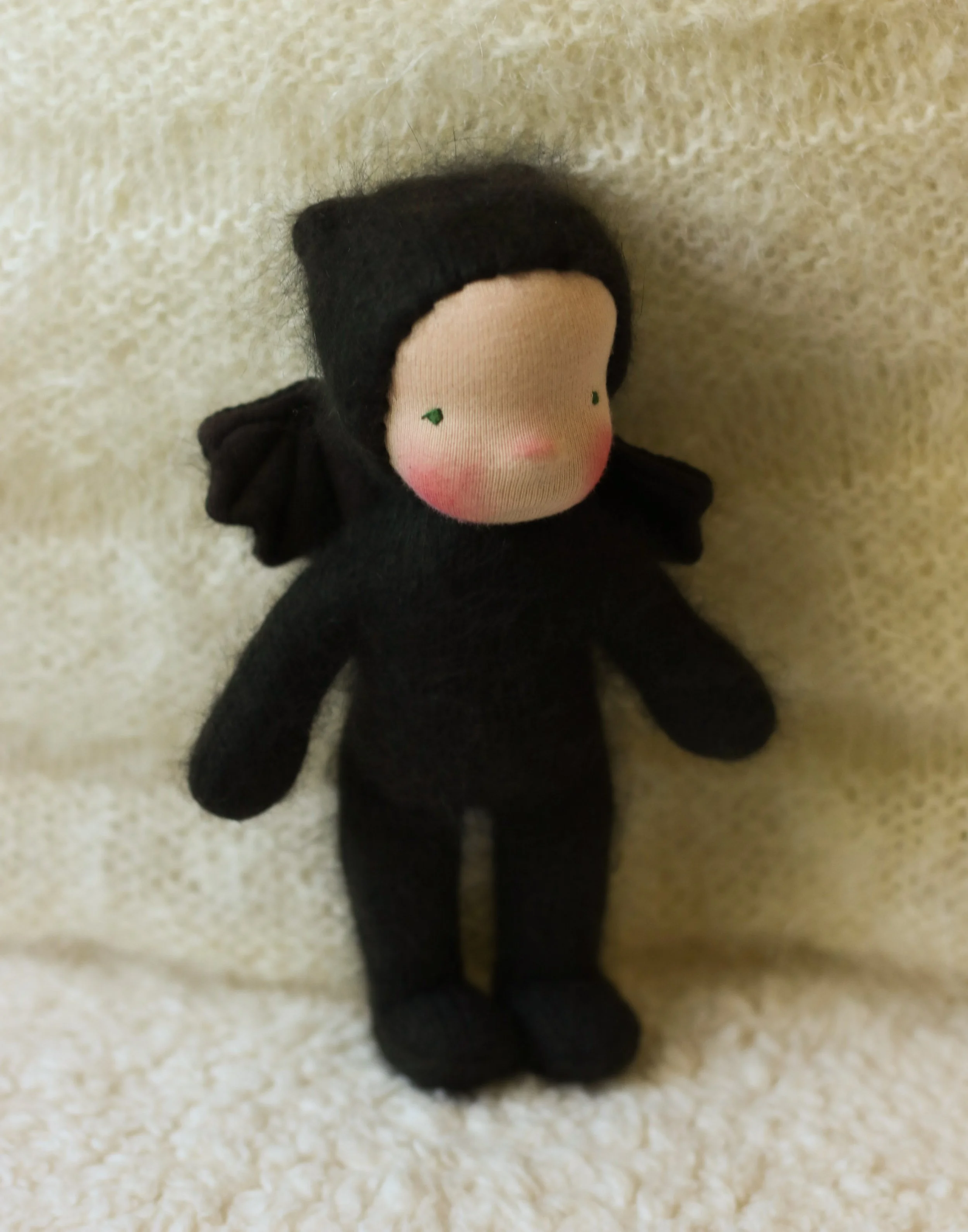 Casper, a Wee Baby Bat Doll by Fig and Me