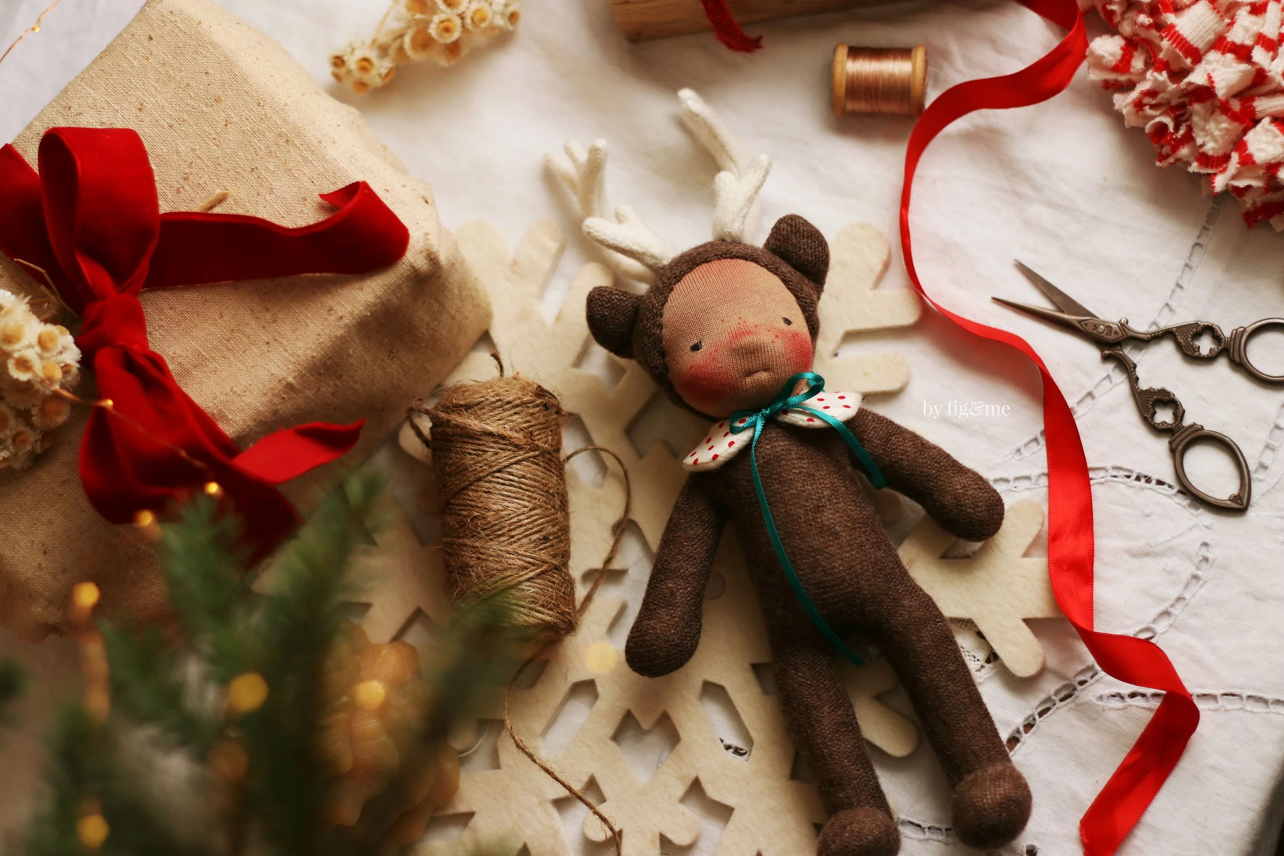 Sugarplum | Waldorf Inspired Fiber Art Doll by Fig and me