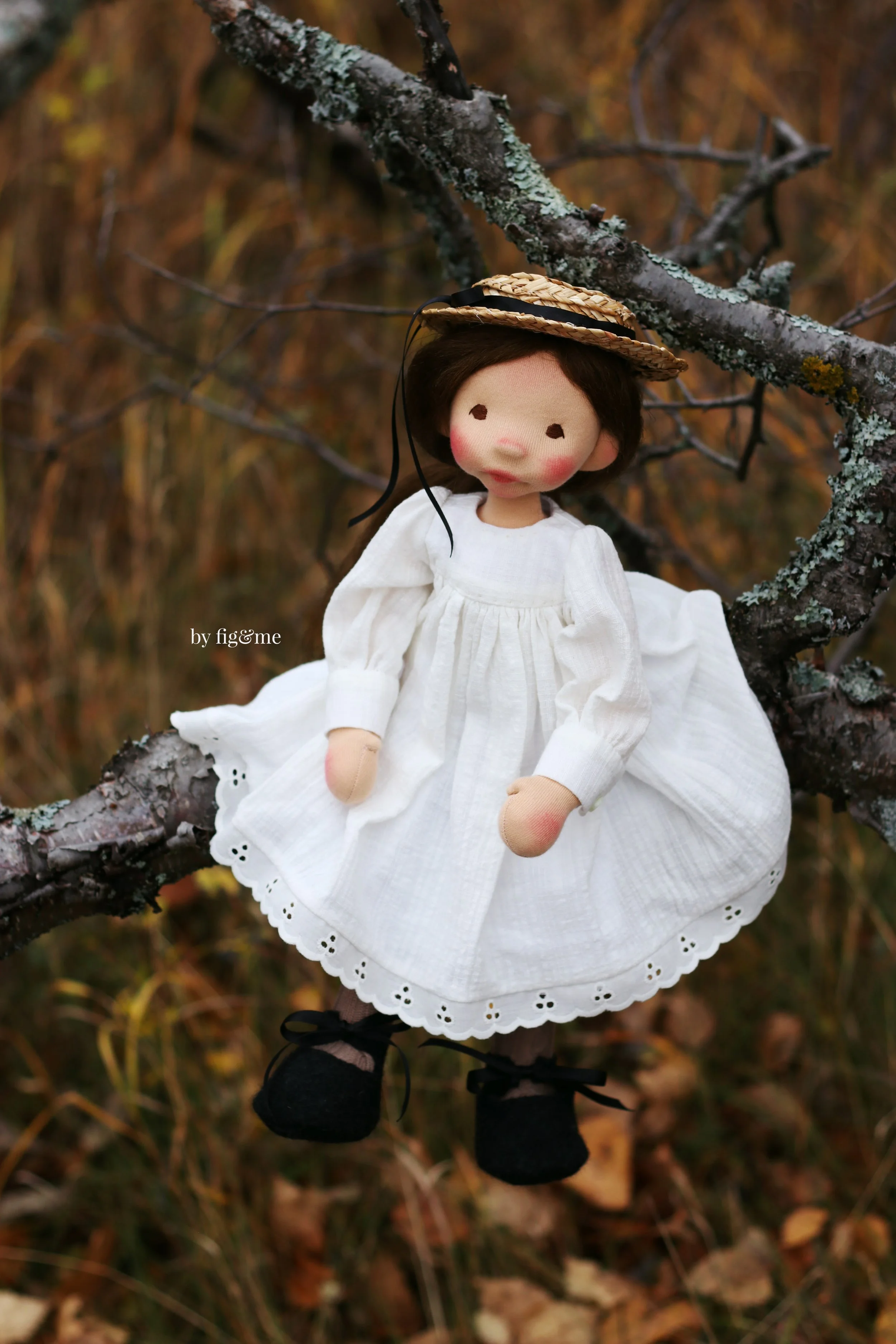 One of a kind natural fiber art doll: Merry by Fig and Me