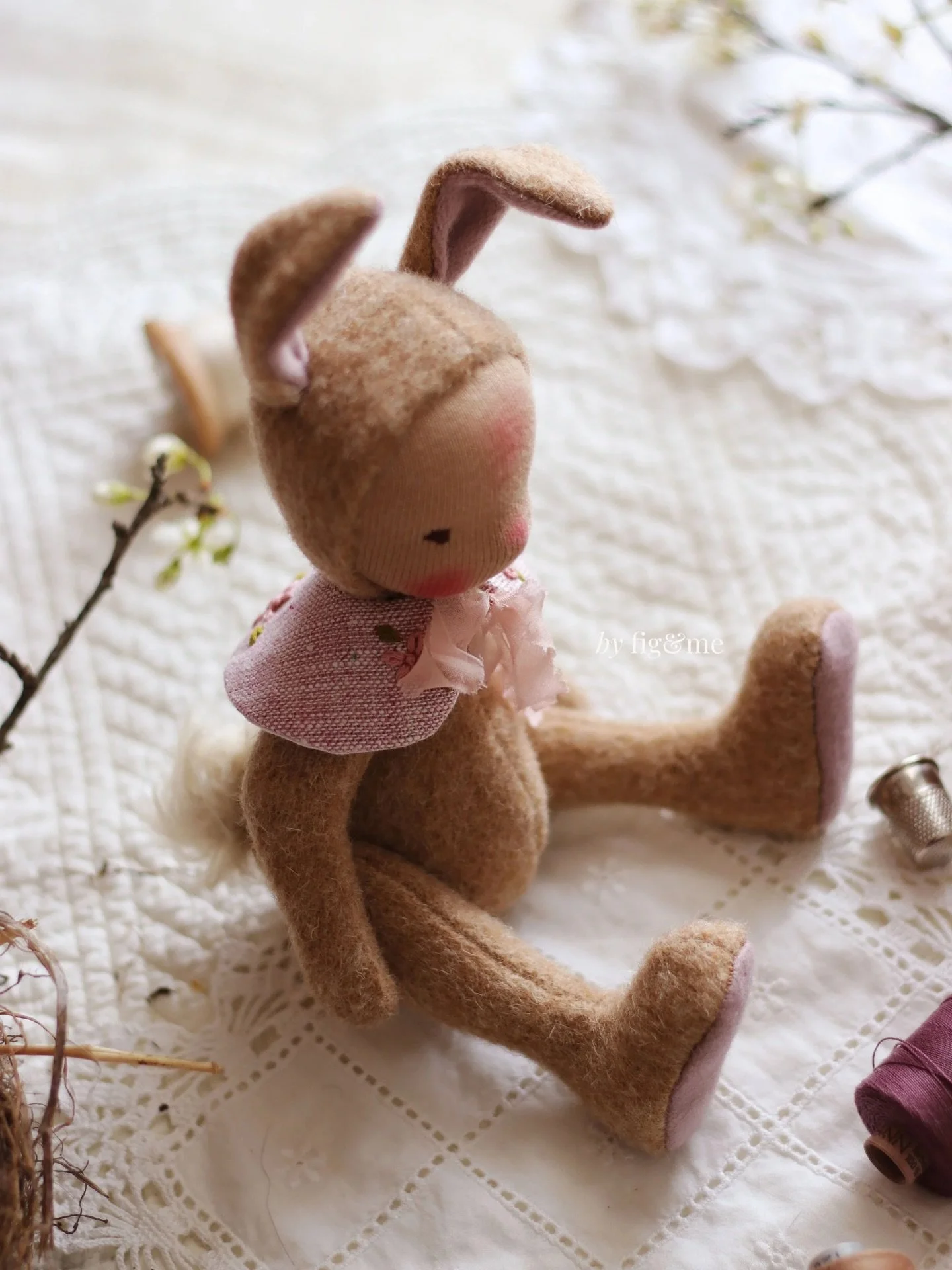 Inspired by the pink magnolias and spring ephemerals, I made this sweet bunny doll collection last year.

I love grounding my doll work into what I witness on my walks, it&rsquo;s always made me feel very attuned to nature. 

This year the magnolias 