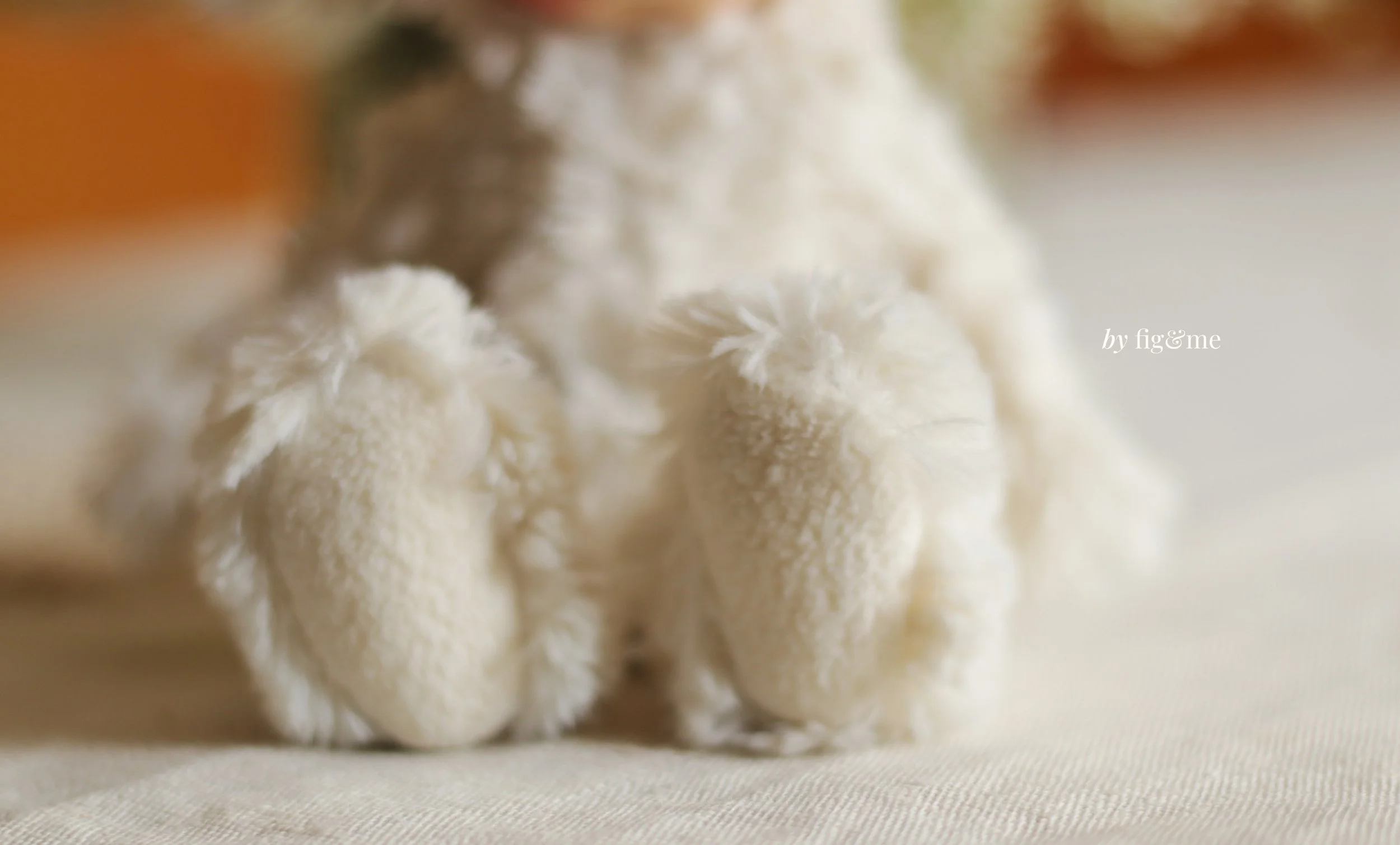 furry doll feet with fleece soles