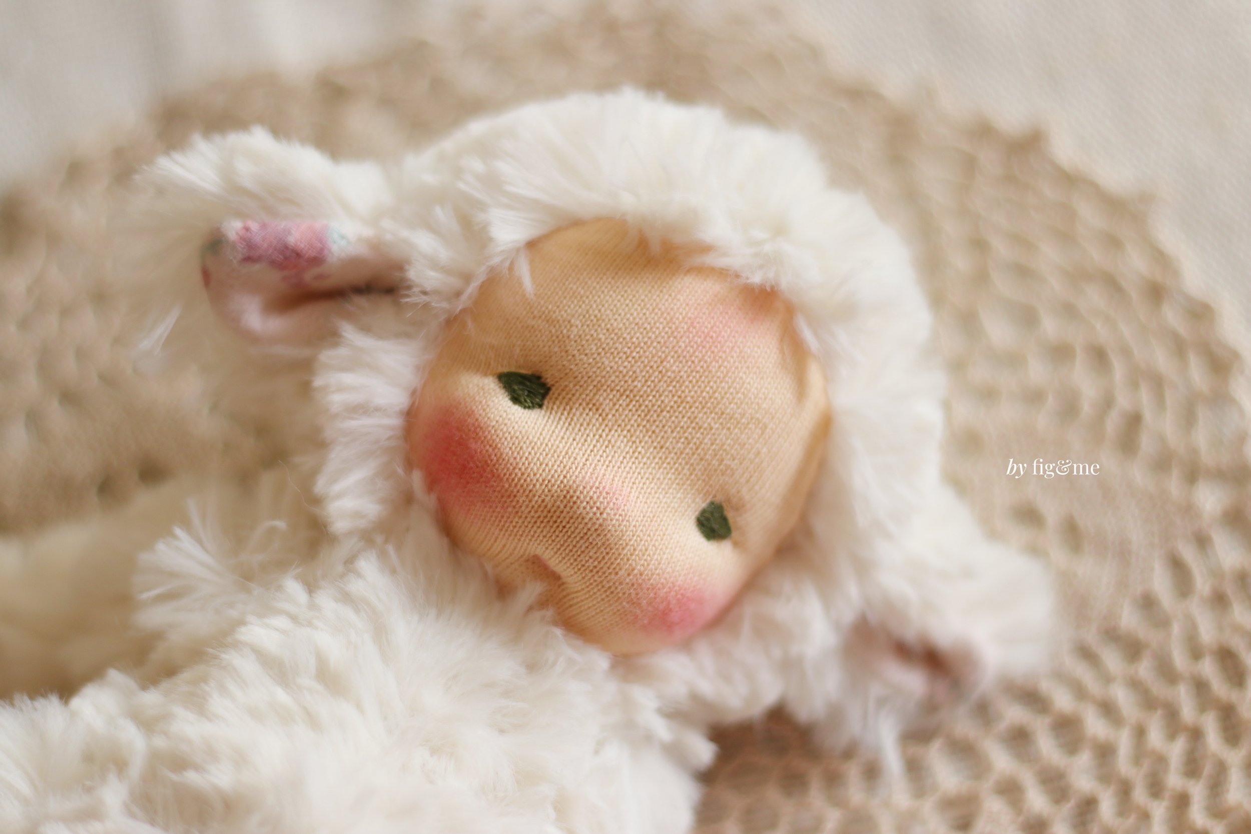 easter ready art doll lamb in fake fur by fig and me
