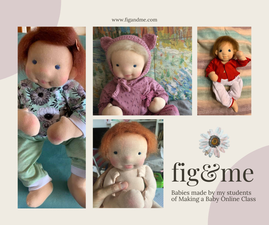 waldorf style baby dolls made by my students
