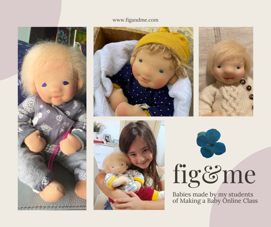 group photo of babies made during online class with fig and me 2020
