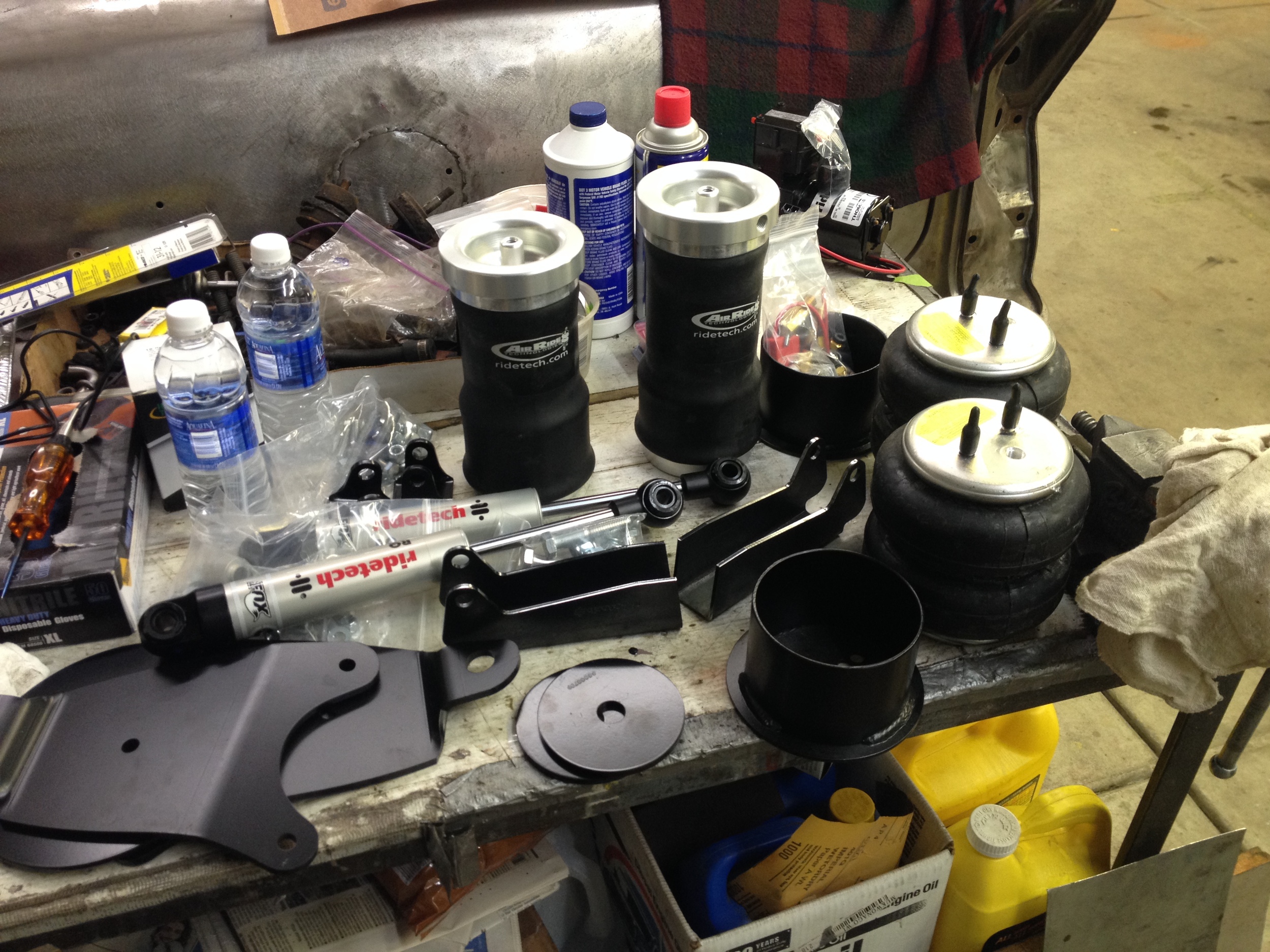 Unpacking the RideTech kit. Nicely built brackets and well thought out kit.