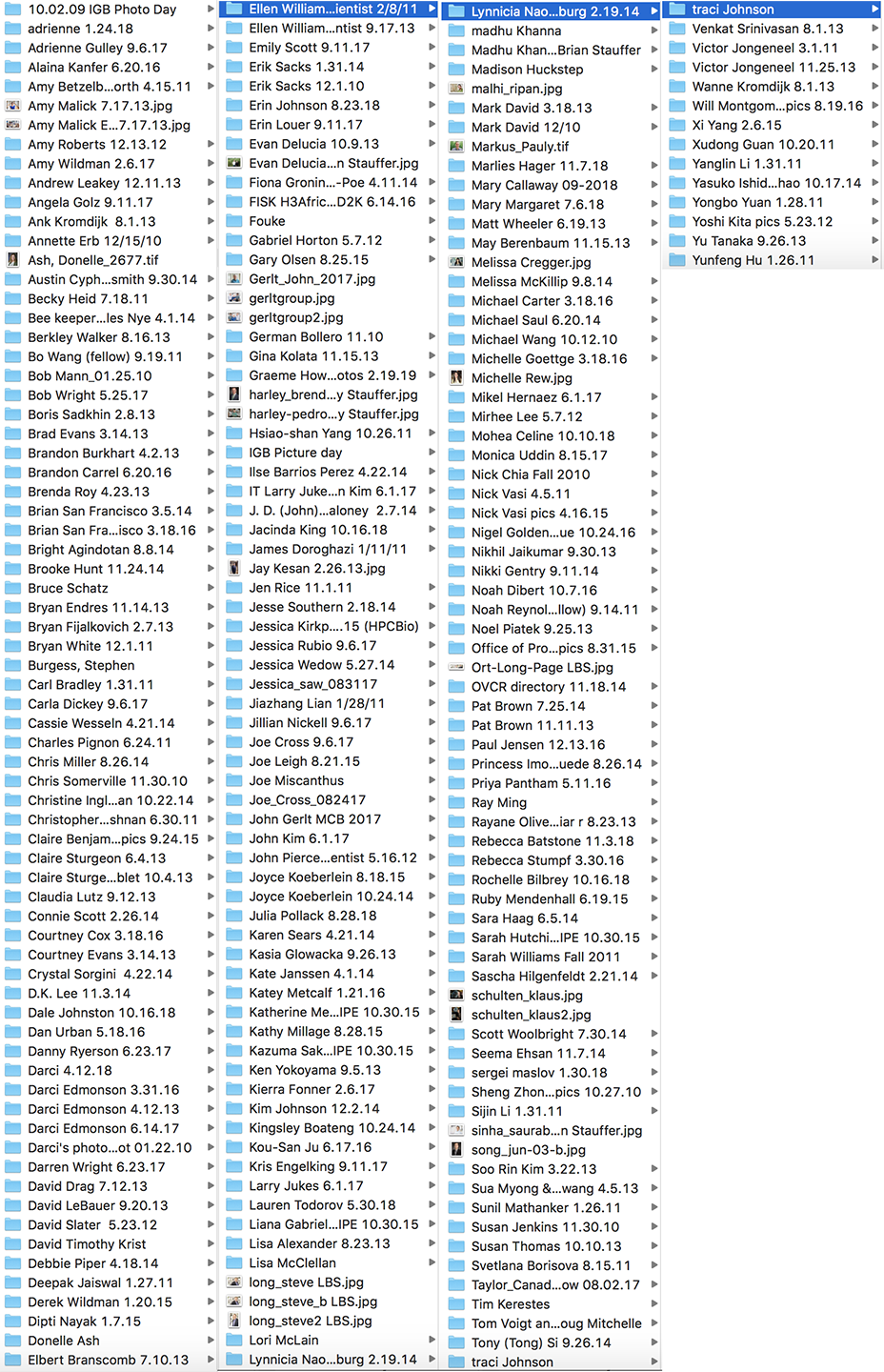 The “headshots” folder, after I’d pulled them out of the main folder and into their own special folder.