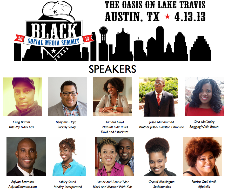 Speakers for the 2013 Black Social Media Summit.