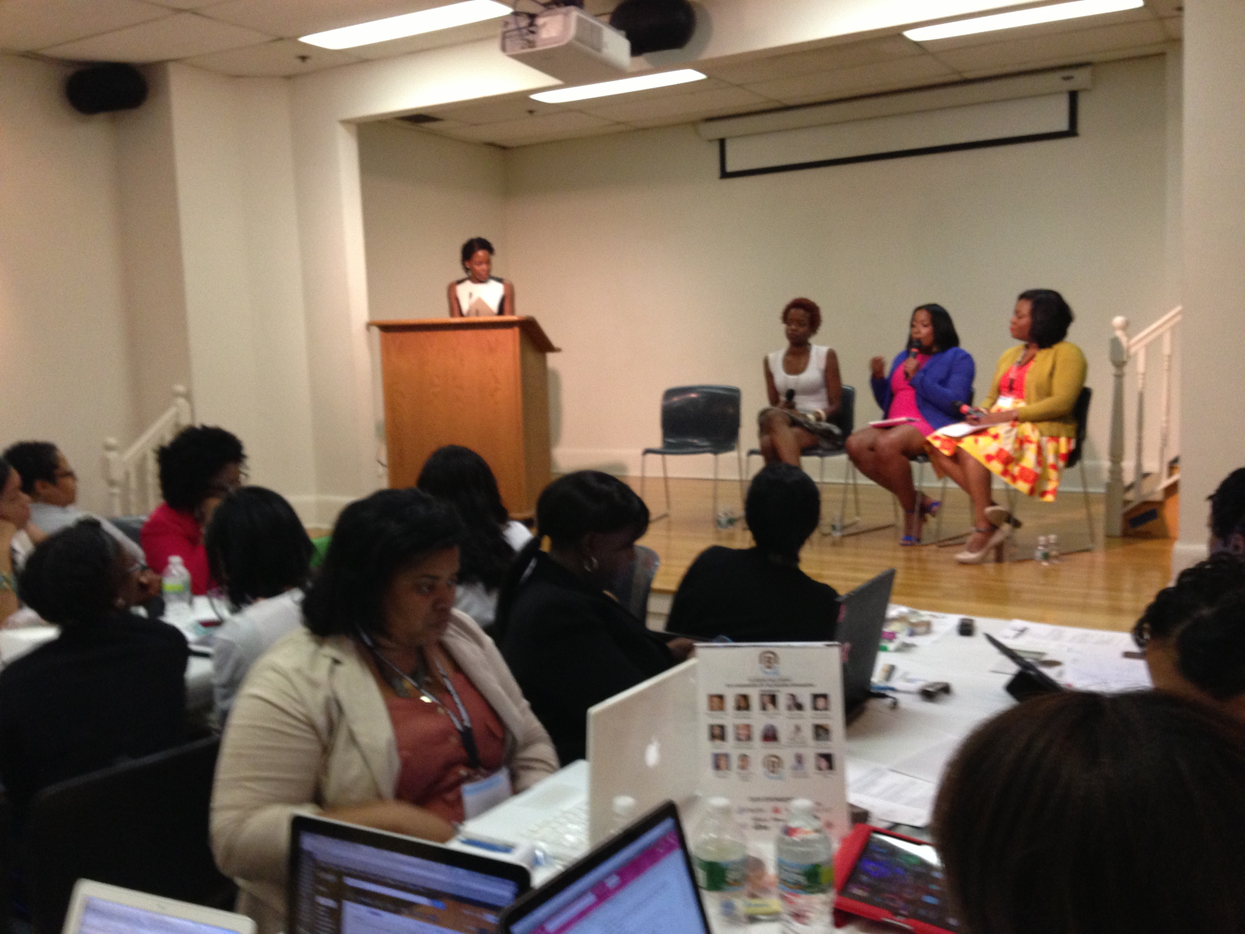 American Negro Theatre 3-Panelist setup during the business of blogging.