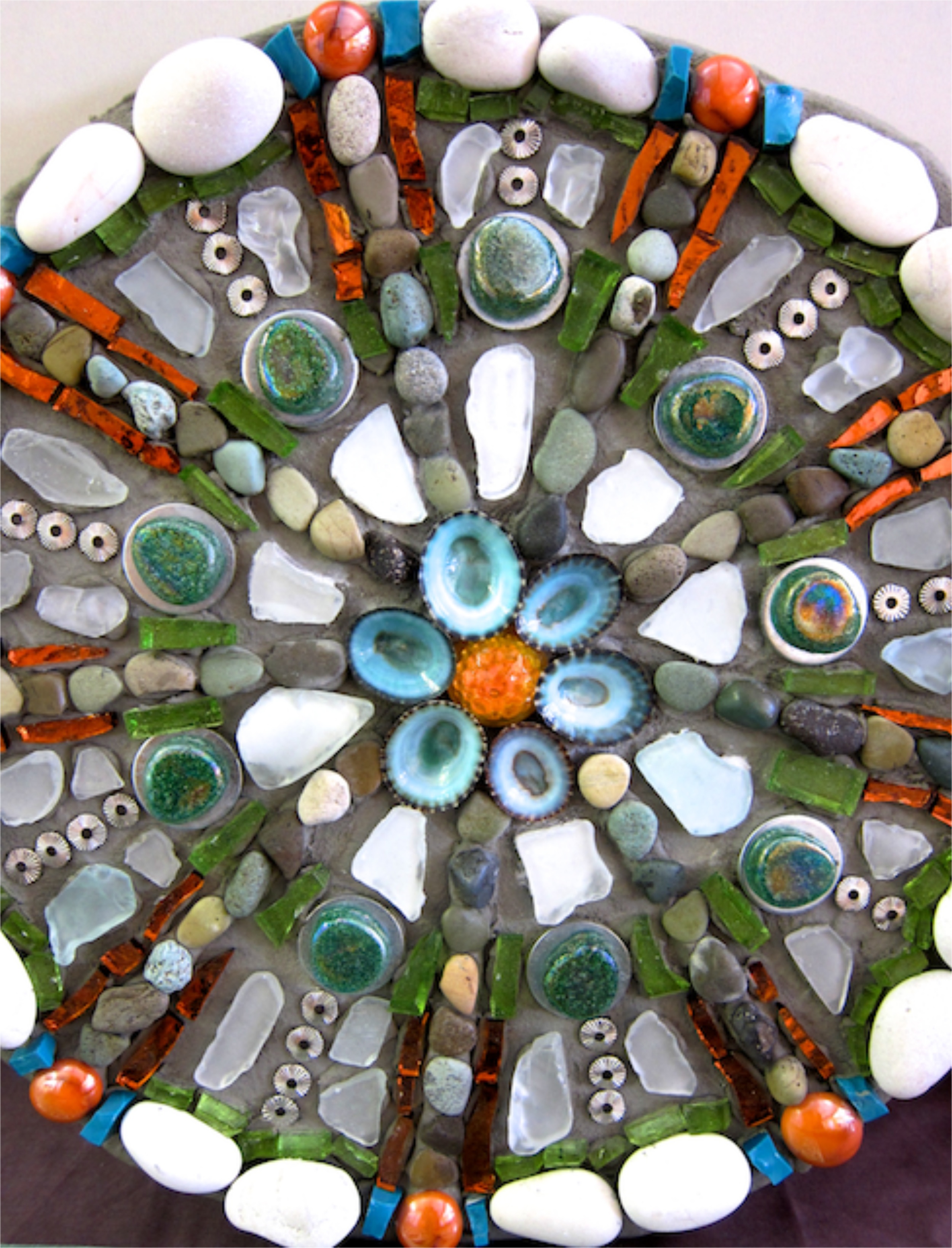 Detail of a recent mosaic wall hanging - mandala