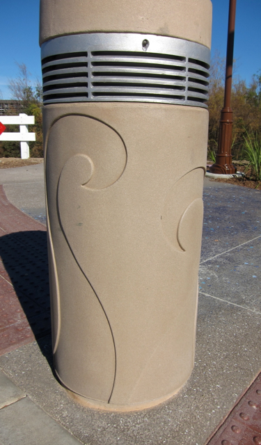 Custom bollards with our designs inset in them were ready to go!